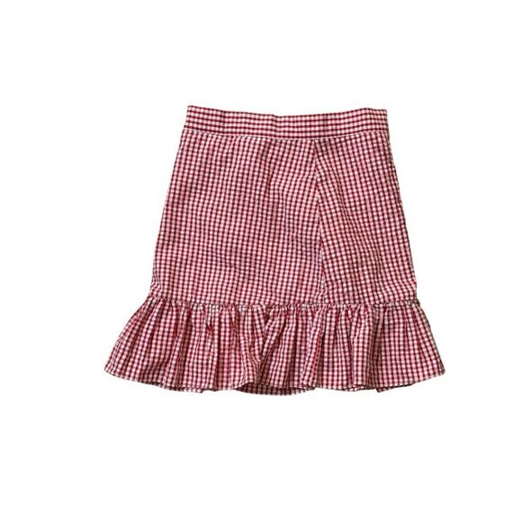 Rare Edition Skirt Size 6 Red And White flare Plaid Mini Skirt - Picture 6 of 11